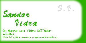 sandor vidra business card